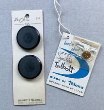 VINTAGE LE CHIC BLACK BUTTONS & TALBOTT TALANA GOLD BUTTON ON CARDS picture