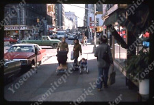 sl85 Original Slide 1975 New York City ? street scene cars 596a picture