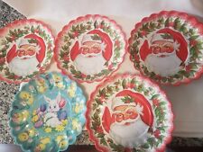 Vintage Christmas Easter Plastic Scalloped Dish Lot Of 5 picture