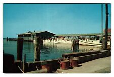 Dock at Crisfield Harbor Passenger & Mail Boats Chesapeake Bay Postcard picture