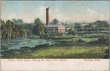 Electric Power House with Mt. Tom Florence Massachusetts 1917 Postcard picture