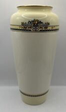 Vintage Lenox Golden Gate Pattern Vase - Wide Mouth Rare 10.5” Tall Cream/yellow picture