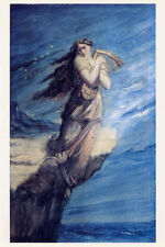 Sappho exiled from Island of Lesbos 19th c Art by Arthur Chassériau POSTCARD picture