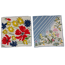4 Vintage VERA Cotton Napkins ~ 2 Different Floral Designs both bright & pastel picture