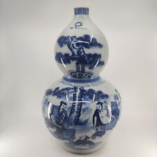 Chinese antique Qing blue and white porcelain vase picture