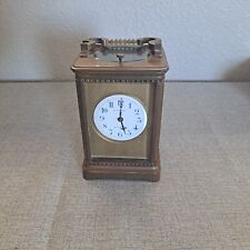 Large Antique Repeating Carriage  Clock repeater Brass Working w key picture