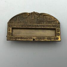 CLEVELAND OHIO Badge Skyline Airplane Scene ID Name Tag Pin Deco 1930 Vintage picture