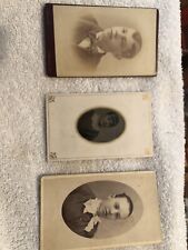 Lot of 3 Antique  and Metal Victorian Tin Type Photographs Photos picture