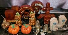 Vintage Salt And Pepper Shakers Americana Kitsch Native American Western Fantasy picture