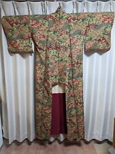 Vintage kimono Haori Japanese Antique Green Red Pink Blue from Kyoto Japan picture