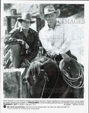 1987 Press Photo Peter Strauss & Charlton Heston in 