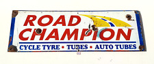 1940s Vintage Road Champion Cycle Tyre Tube Advertising Enamel Sign Board EB264 picture
