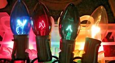25 INCANDESCENT CHRISTMAS LIGHT BULBS C9 CHOICE BOX RED CLEAR BLUE GREEN HOLIDAY picture