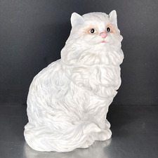 Vintage LARGE Persian Cat Ceramic White BISQUE  10
