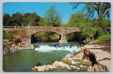 Napa California, Old Stone Bridge Napa River, Vintage Postcard picture