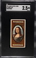 1923 John Player's Miniatures #1 Mona Lisa Tobacco Card SGC 2.5 Da Vinci picture