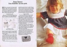 ADVERTISING ADVERTISEMENT 045 1983 IRENE CLAYEUX the art of dressing a toddler (2p) picture