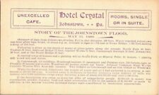 1905. HOTEL CRYSTAL. JOHNSTOWN,PA. SOUVENIR.  POSTCARD KK13 picture