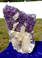 Amethyst FLOWER Quartz with DOGTOOTH Calcite URUGUAY Crystal Points For Sale #34 picture