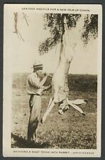 c.1930s-40s RPPC Photo Exaggerated Postcard SKINNING WEST TEXAS JACK RABBIT, Big picture