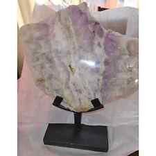 Very Large Polished Chevron Amethyst Slab Slice  Stand Included  Banded  picture