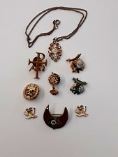vintage 9pc MASONIC Shriners EASTERN STAR Catholic Daughters FRATERNAL PIN COLL. picture