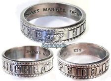 Vintage USMC Semper Fidelis Sterling Silver Ring Marine Motto & Device EGA picture