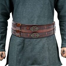 HiiFeuer Viking Wide Belt, Medieval Faux Leather Armor Belt Knight Corset Belt,  picture