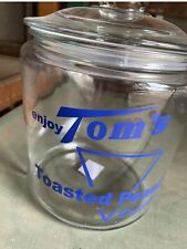 Tom's Toasted Peanuts Delicious Glass Store Jar & Lid Mercantile Display Cookie picture