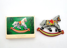 Vintage HALLMARK 1983 Keepsake Christmas Ornament TIN ROCKING HORSE...In Box picture