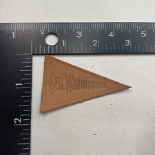 Vtg c 1910s GEORGE WASHINGTON PENNANT Tobacco Leather Patch Tobacciana 29F picture