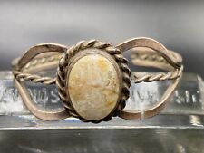Vintage sterling silver cuff bracelet Navajo Zuni signed break on one side picture