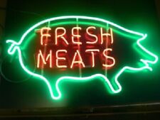 Fresh Meats Pig Open Neon Light Sign 20