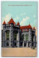 c1910's Erie County Savings Bank Exterior Roadside Buffalo New York NY Postcard picture