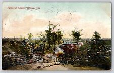 Battle of Atlanta Atlanta GA ACW Civil War 1908 Postcard Troops & Cyclorama Bldg picture
