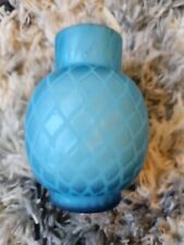 Antique Blue Satin Cased Glass Diamond Quilted Bud Vase  picture