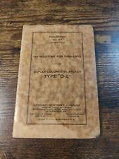 1925 Vintage Train Book: Instructions For Operating Duplex Locomotive Stoker D-2 picture