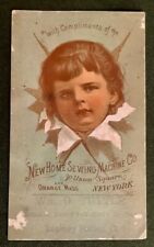 New Home Sewing Machine Co. trade card, c. 1880s agent stamp Roxbury Station, CT picture