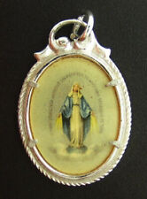 Vintage Color Mary Miraculous Plastic Medal Religious Holy Catholic GERMANY picture