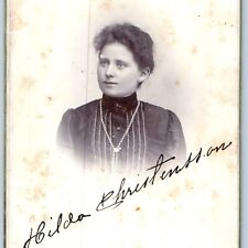 ID'd c1890s Astorp, Sweden Cute Woman CdV Photo Card Hilda Christensson H29 picture