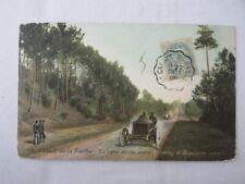 Early Postcard Circuit de la Sarthe Racing Car Post Card French France w/ Stamp  picture