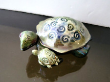 Iridescent Turtle & Baby Candle Holder Blue Sky Clayworks by Heather Goldmine picture