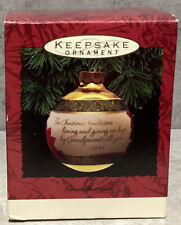 Vintage 1993 Hallmark Keepsake Ornament Grandparents Glass Ball picture