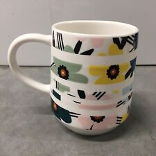 Starbucks Floral Stripes Coffee Mug White 12oz 2018 picture