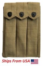 U.S. Army GI USGI WWII Triple 3 Belt Holster 3 Cell Canvas Pouch-Khaki picture