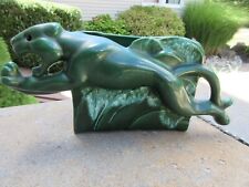 LE BOW OF CALIFORNIA POTTERY PANTHER VASE, MT LION PLANTER picture
