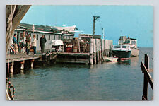 Fisherman's Buildings Fish Dock Cuttyhunk Massachusetts MA Postcard picture
