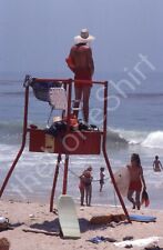 1979 Laguna California Beach Lifeguard Standing Tower People Swimming 35mm Slide picture