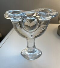 Vintage Swedish Glass Candle Holder Ice 1970s Pukeberg Reclaimed Recycled Glass picture