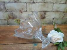 Vintage Pressed Glass Compote with Scalloped Rim and Unusual Pattern, 7